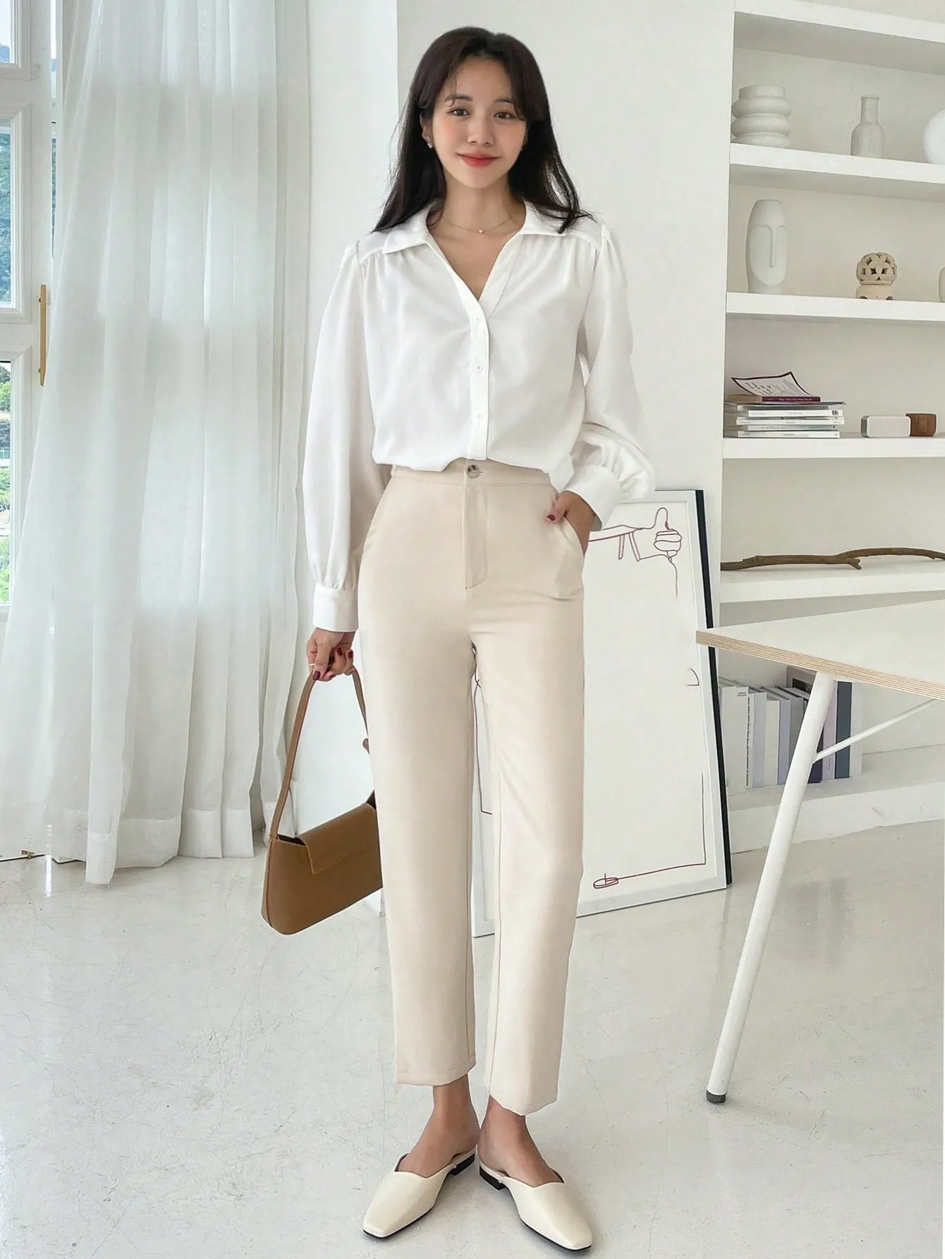 DAZY High Waist Straight Leg Pants
