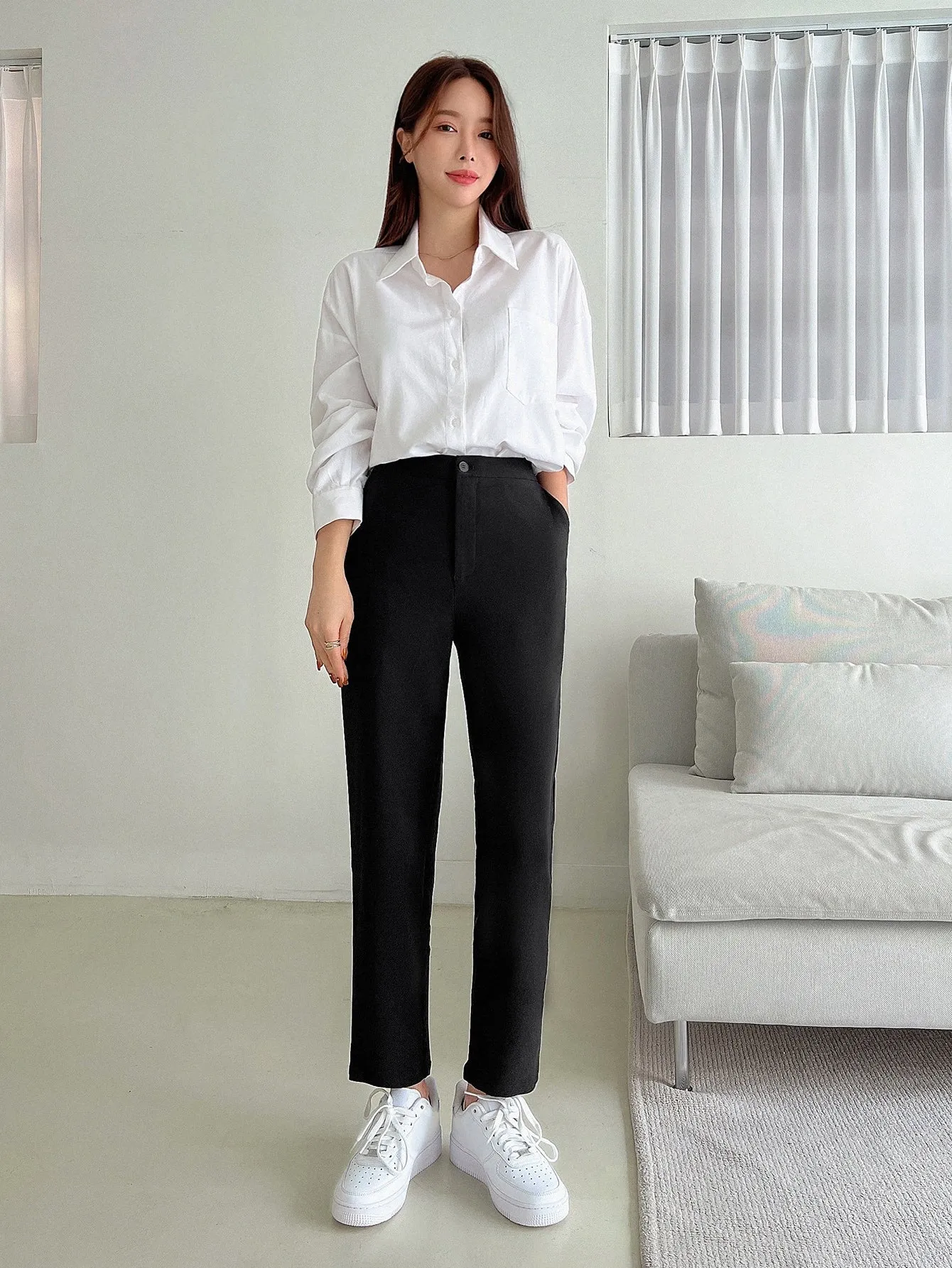 DAZY High Waist Straight Leg Pants