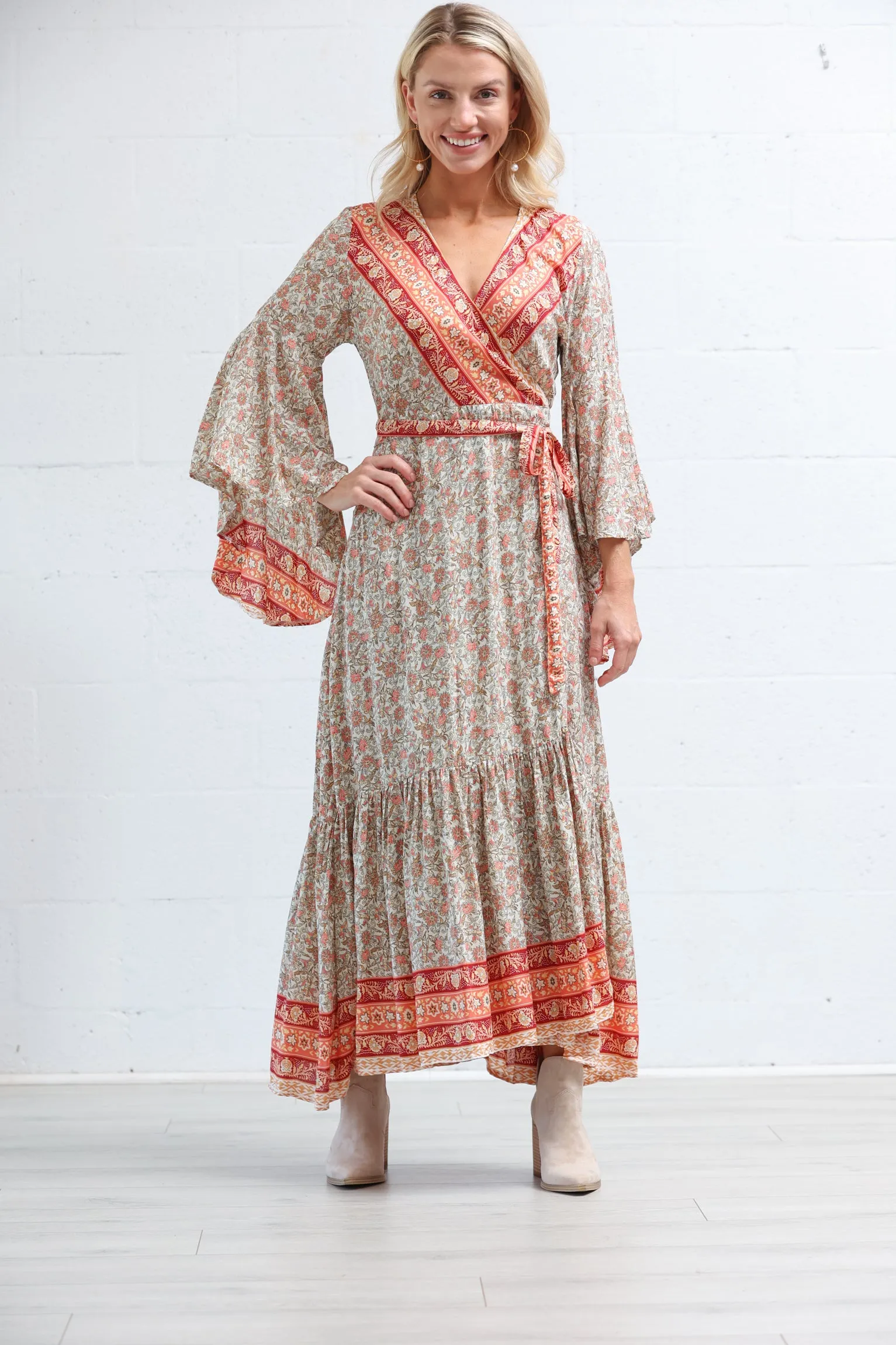 Gilli Kimono Dress in Sunset Sky
