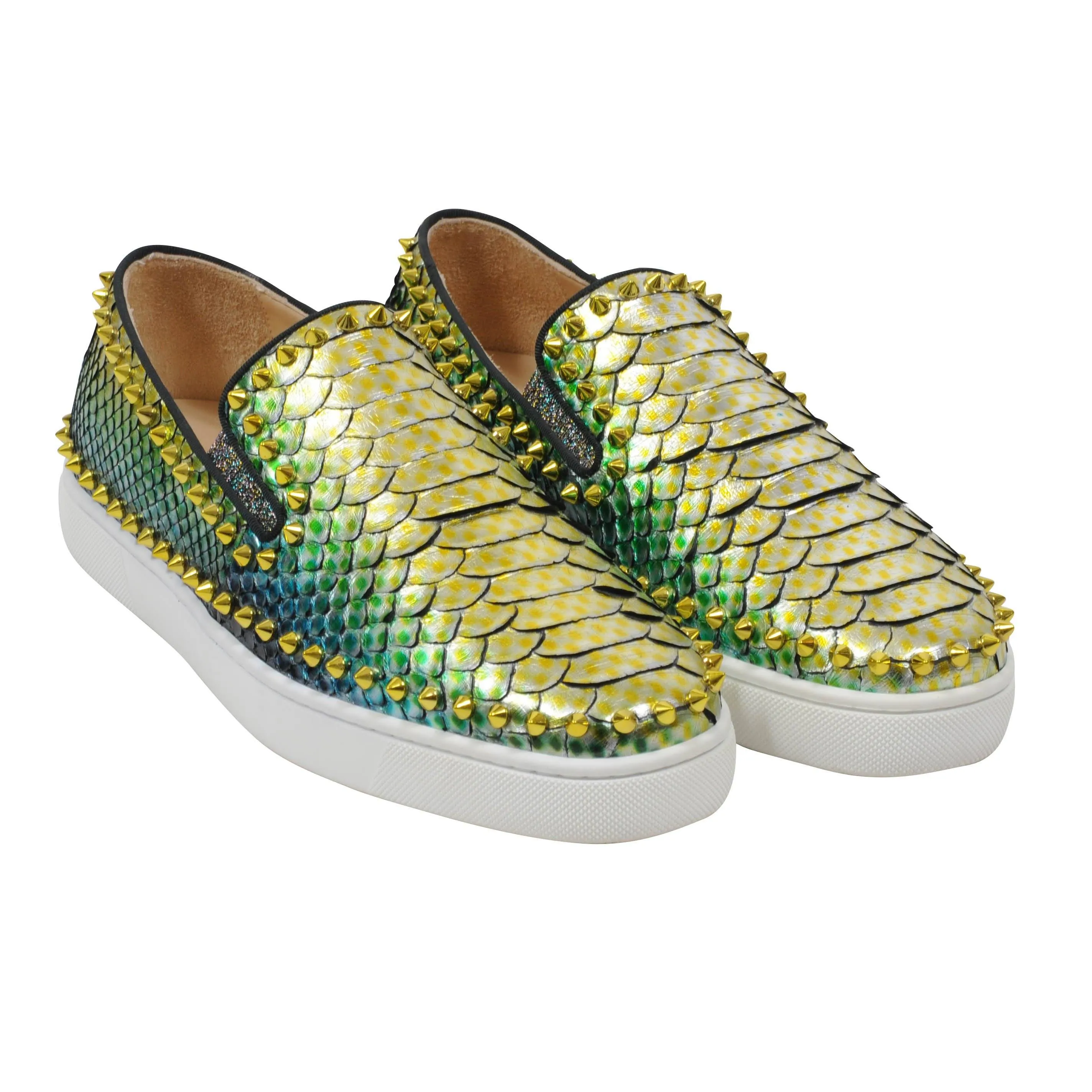 Multi Color Python Snake Pik Pik Roller Boat Slip On Sneakers